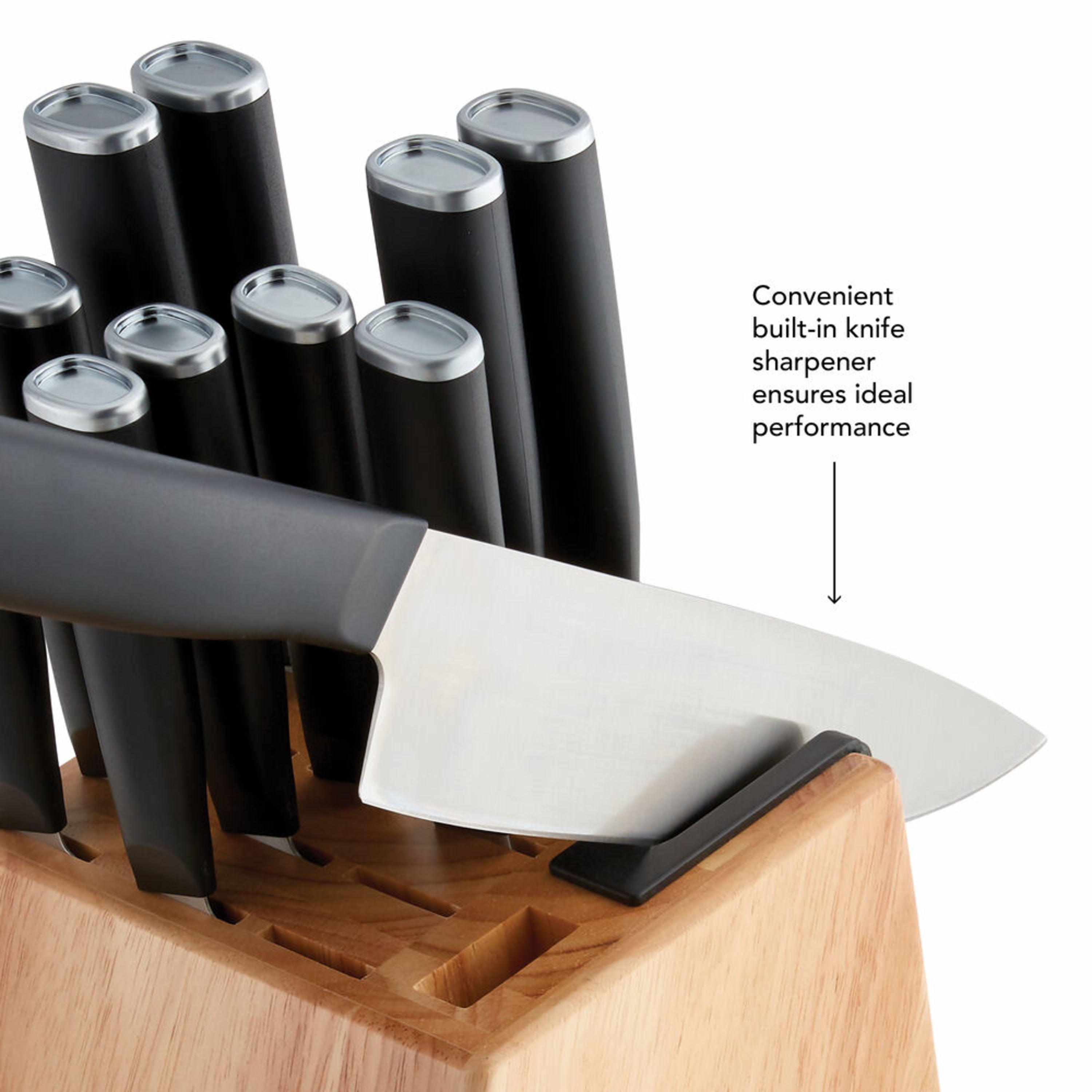  KitchenAid Classic 15 Piece Knife Block Set with Built in Knife  Sharpener, High Carbon Japanese Stainless Steel & Classic Pizza Wheel,  9-Inch, Black: Home & Kitchen