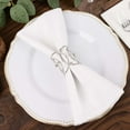 thumbnail image 2 of Efavormart 4 Pack Silver Metal Rhinestone Napkin Rings With Hollow Woven Style, Elegant Napkin Holders, 2 of 5