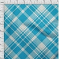 thumbnail image 4 of oneOone Polyester Spandex Turquoise Blue Fabric Check Quilting Supplies Print Sewing Fabric By The Yard 56 Inch Wide, 4 of 4