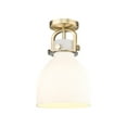 thumbnail image 3 of Innovations Lighting  Newton Bell - 1 Light 8" Flush Mount Brushed Brass/Matte White, 3 of 5