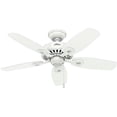 thumbnail image 3 of Hunter 42 inch Indoor Ceiling Fan with LED Lights - White Ceiling Fan with Pull Chain, For Bedroom or Living Room, Standard Mount, No Remote, 5 Blades, Includes Bulbs - Builder 52105, Snow White, 3 of 8