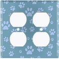 thumbnail image 3 of Metal Light Switch Plate Cover Puppy Dog Paw Prints Blue Gray DOG036, 3 of 13