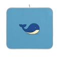 thumbnail image 3 of Iauyy Dish Drying Mat for Kitchen Counter, Super Absorbent & Hanging 16x18 / 18x24 Inch (S/M) A Lovely Blue Whale, 3 of 8