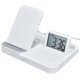 thumbnail image 2 of Reloj despertador digital LCD 3 en 1 con auriculares para teléfono, cargador inalámbrico, alimentado por USB para oficina en casa, color blanco, 2 of 14