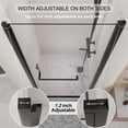 thumbnail image 3 of 34" -35.2''x 72" Semi-Frameless Pivot Shower Door, 1/4" Tempered Glass,1.2inch Adjustable Width, Reversible Installation, Matte Black, 3 of 4
