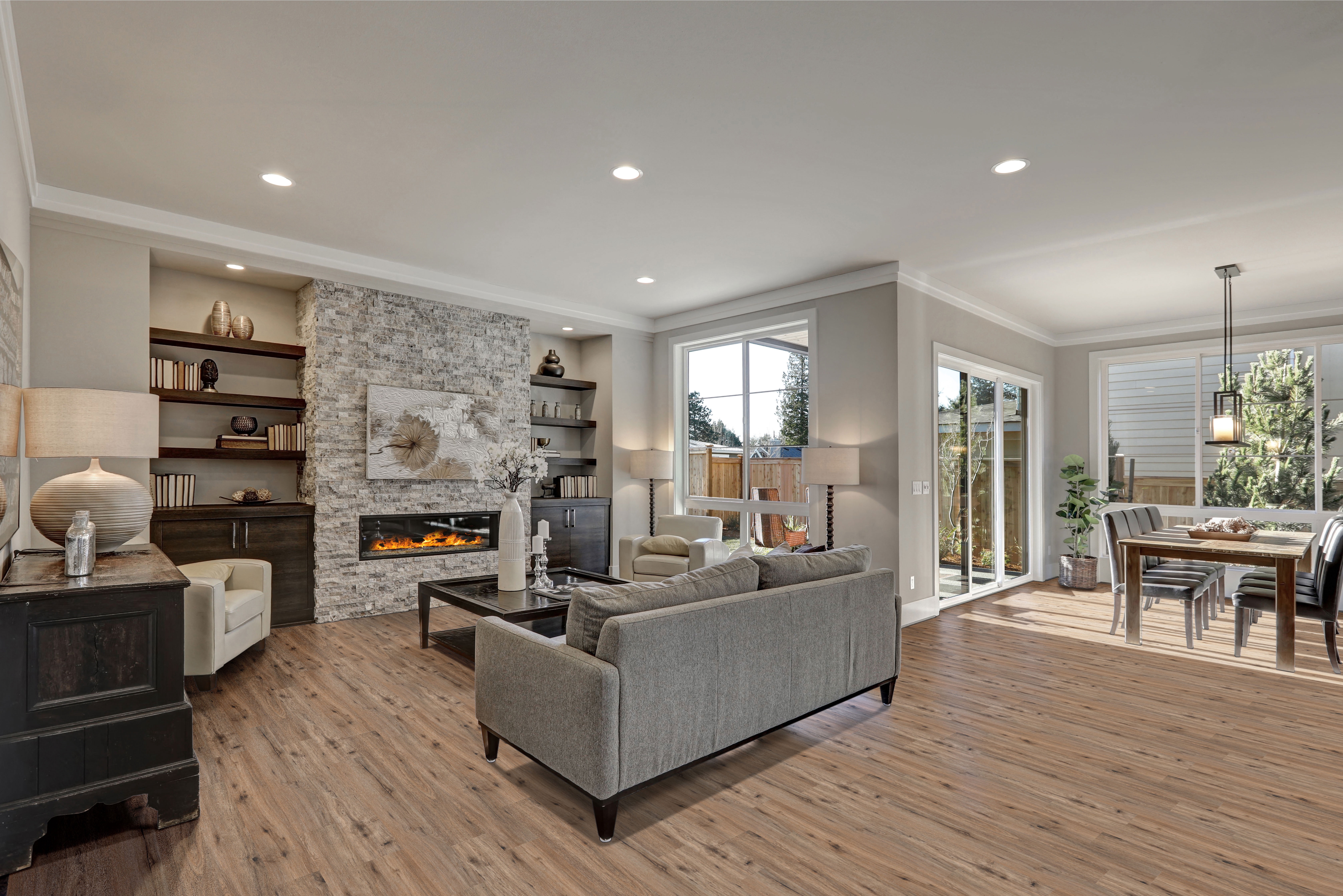 (3 pack) Aldhurst Fawn Oak 6 in. x 36 in. Rigid Core Luxury Vinyl Plank Flooring