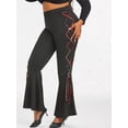 thumbnail image 2 of Plus Size Lace Up High Rise Bell Bottom Pants, 2 of 4