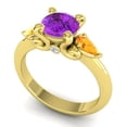 thumbnail image 2 of 2.50 Ct Round Cut Blue Sapphire & Citrine Gemstone Wonderful Ring for Birthday Gift Solid 14K Yellow Gold Size 10 by Diamond-Capitals, 2 of 8