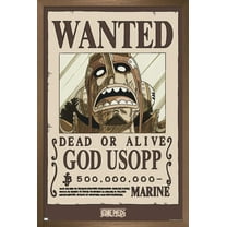 One Piece - God Usopp Wanted Poster Wall Poster, 14.725" x 22.375" Framed