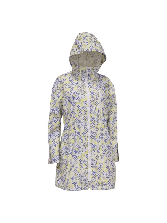 Pre-Owned Louis Vuitton Monogram-Print Hooded Parka Jacket in Multicolor Cotton