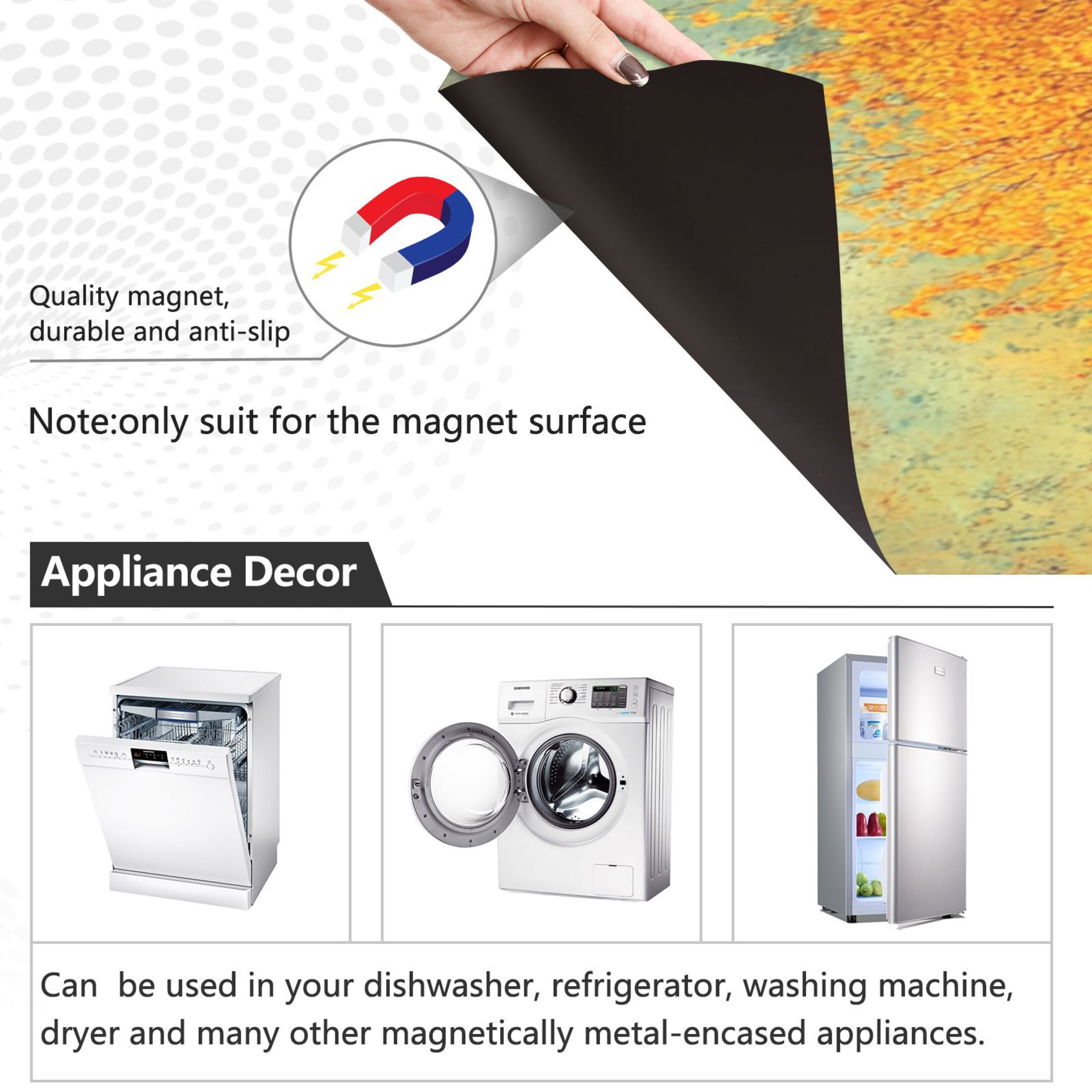 Dishwasher Magnetic Sticker 23x26 Inch Refrigerator Magnetic Sticker Washing Machine Magnetic Sticker Kitchen Panel Magnetic Sticker Home Decor Beautiful Yellow Leaf Tree