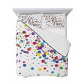 thumbnail image 7 of Quilts Full Size Bedding Set, Colorful Polka Dot Lightweight Quilted Comforter, Cartoon Cute Abstract Graffiti Soft Reversible Bedspread Coverlet with Pillow Covers for All Season, 78" x 90", 7 of 7