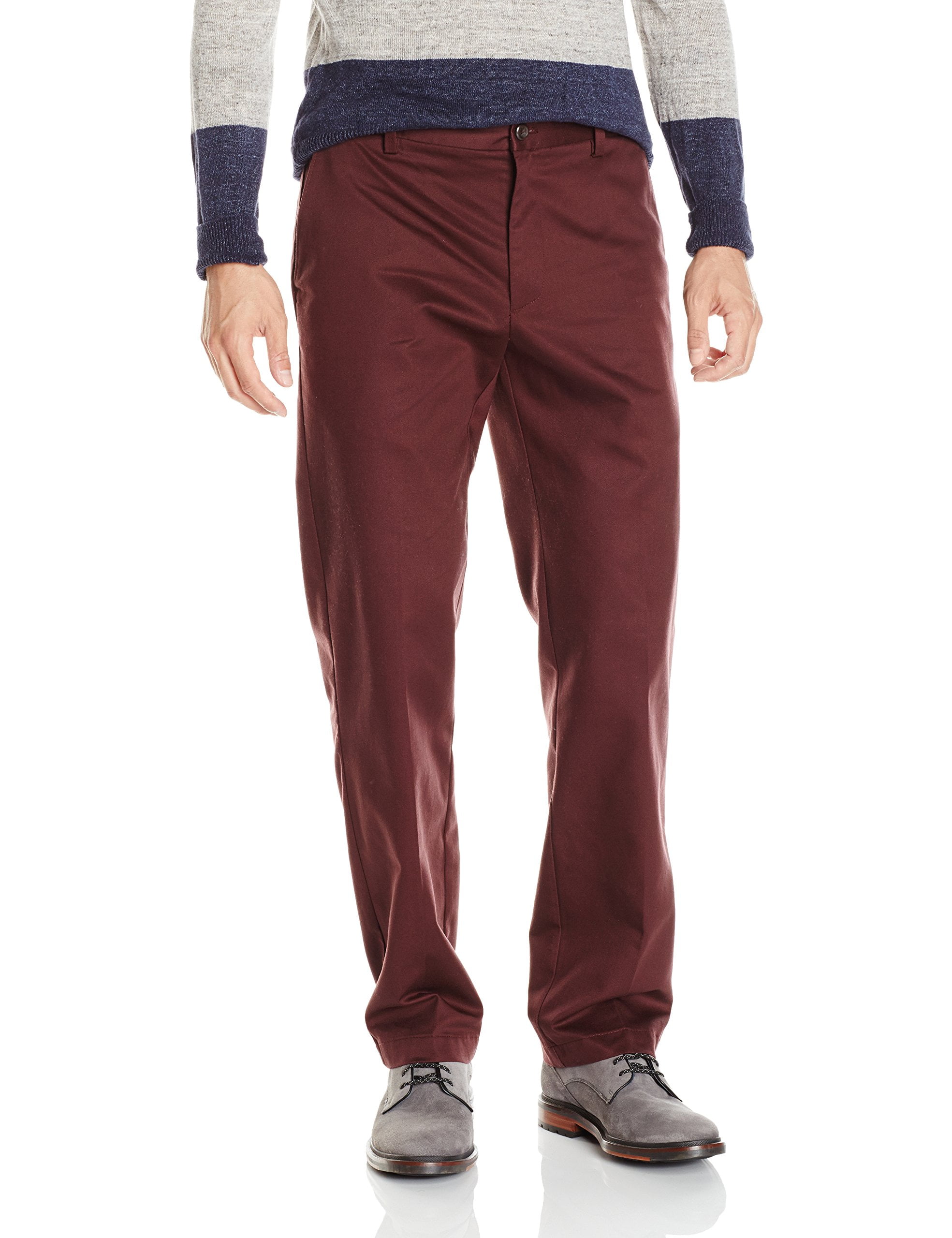 IZOD IZOD Burgundy Men's 36x30 Khaki Chino Slim Fit Pants Walmart