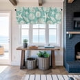 thumbnail image 6 of Window Valance for Kitchen,Summer Ocean Starfish Shell Rod Pocket Curtain Valances Short Curtains Drapes Panel,Marine Creature on Green Window Treatment Topper for Living Room Bathroom Bedroom Home, 6 of 9