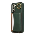 thumbnail image 3 of for Samsung Galaxy S22 Wallet Case with Card Slots, Hand Wrist Strap Rotate Ring Design, Finger Grip Ring PU Leather Magnetic Button Shockproof Purse Phone Cover for Galaxy S22, Green, 3 of 7