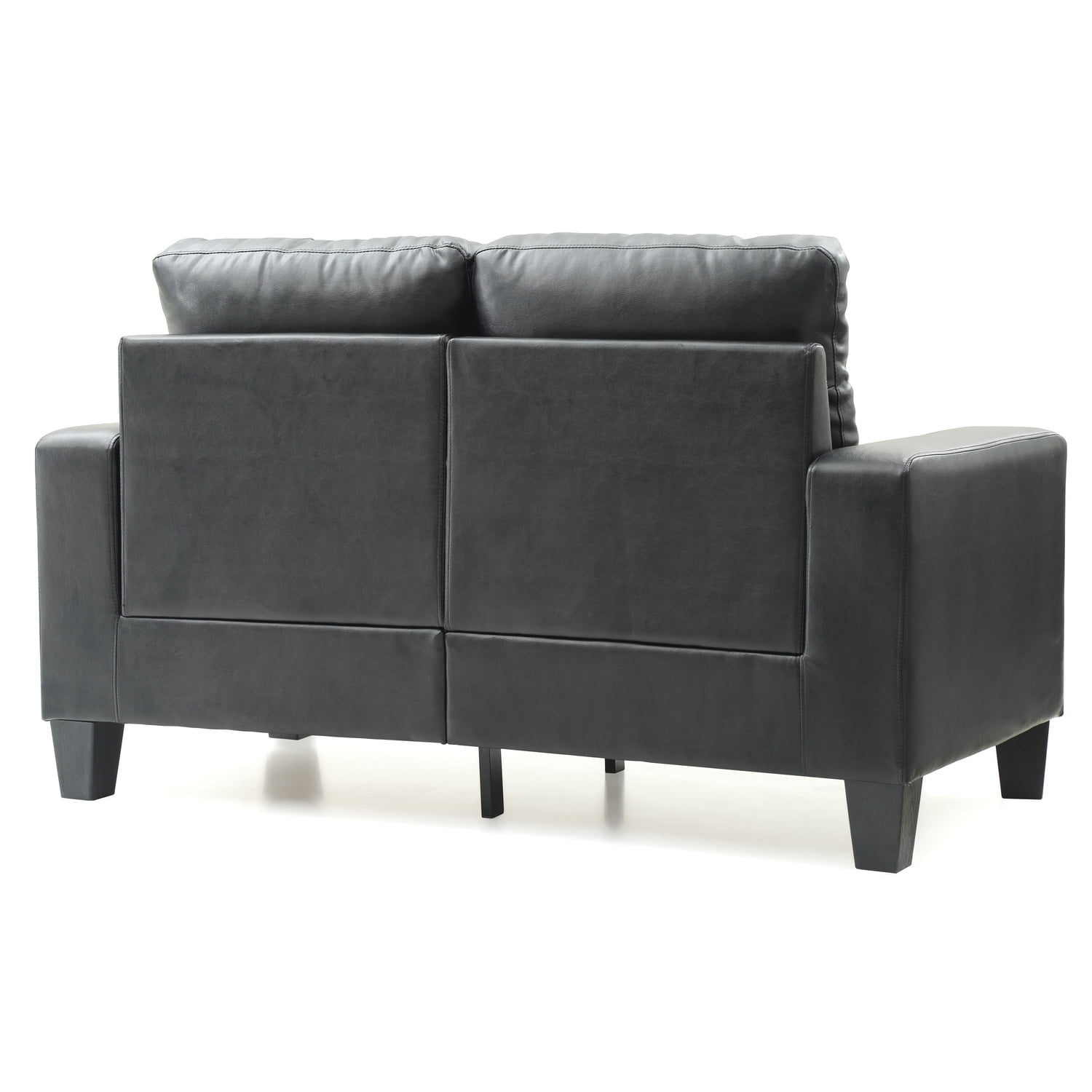 Glory Furniture Newbury Faux Leather Modular Loveseat in Black