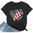 thumbnail image 1 of Playera de Mujer con Diseño Patriótico USA: Corazón, Bandera, Fe, Familia y Libertad, 1 of 5
