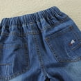 thumbnail image 5 of Flare Jeans Juniors Teen Boys Loose Jeans Relaxed Fit Wide Leg Ripped Jean Adjustable Waist Denim Pants Kids Stretch Vintage Trousers Streetwear Drawstring, 5 of 7