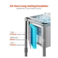 thumbnail image 3 of Rolling Ice Chest Cooler Cart, 32.8 Quart Stainless Steel Outdoor Cooler, Portable Beverage Trolley with Wheels & Shelf for Parties, Backyard, Bar, 3 of 9