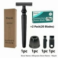 thumbnail image 4 of Waysh Sleek Safety Razor Kit, Black, DE Blades & Stand, 4 of 6