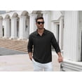 thumbnail image 6 of COOFANDY Long Sleeve Polo Shirts for Men Knit Polo Sweater Lightweight Ribbed Pullover Sweater for Men Casual Collared Shirts for Daily Life, Business and Sports in Autumn and Winter, 6 of 7