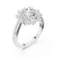 thumbnail image 2 of Zuwelria 2.00 Carat Beautiful Round Cut | D/VVS1 Moissanite Diamond Floral Engagement Ring - Halo Bridal Ring - Promise Ring | 18K White Gold Over Sterling Silver | D/VVS1 Size 5, 2 of 8