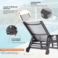 thumbnail image 6 of Nalone Outdoor Chaise Lounge Chair Set of 2, 5-Position Adjustable Pool Lounge Chair with Wheels & Cup Holder, HDPE Patio Lounge Chair with Textilene Surface for Outside, Poolside(Gray), 6 of 7