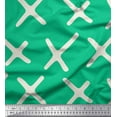thumbnail image 1 of Soimoi Green Velvet Fabric Cross Symbol Printed Fabric 1 Yard 58 Inch Wide, 1 of 3
