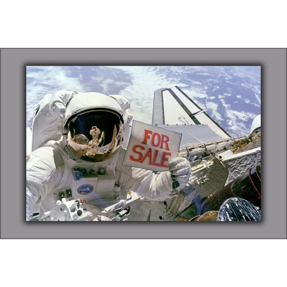 24"x36" Gallery Poster, Satellite and Space Shuttle for Sale