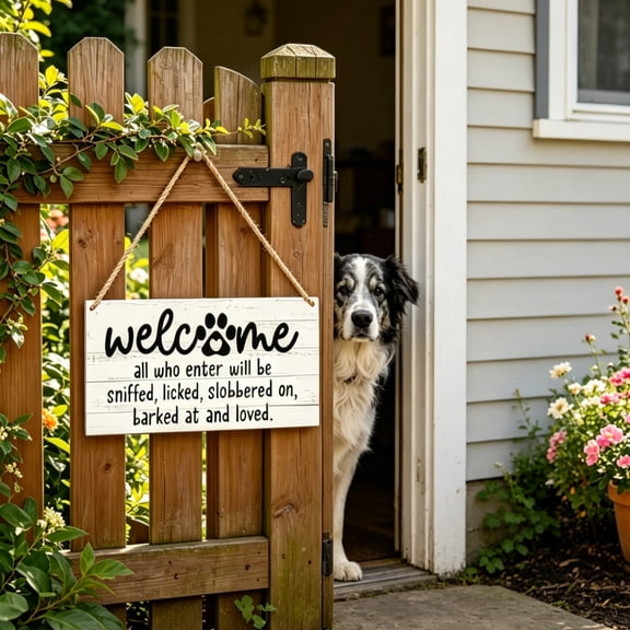 Hometravel Funny Welcome Signs Decorative Wall Plaques, 3 Styles Rustic Hanging Signs, Farmhouse Decor for Home, Garden, Front Door, Yard