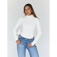 thumbnail image 2 of Trendy Queen Women's Turtleneck Long Sleeve Shirts Fall Fashion Basic Thermal Underwear Tops Winter Clothes, 2 of 13
