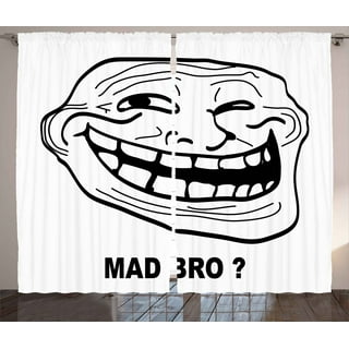 Humor Decor Tapestry, Stickman Meme Face Icon Looking at Computer Joyful  Fun Caricature Comic Design, Wall Hanging for Bedroom Living Room Dorm  Decor