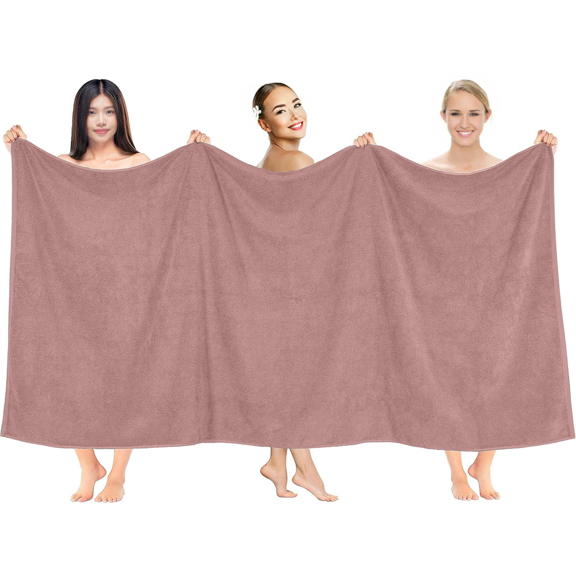 RIVERSIDE Oversized Bath Sheet 1 Pack 40x80 Soft Cotton Absorbent Towel 600 GSM - Dusky Pink