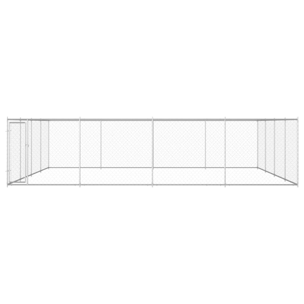 vidaXL 2-Door 31.2' Steel Outdoor Pet Kennel for Dogs with Lock