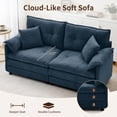 thumbnail image 2 of Korser Loveseat Sofa with Deep Seat Cloud Couch with 2 Pillows,Chenille 2-Seater Sofa Small Couch for Living Room,Assembly Required,Blue, 2 of 6