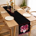 thumbnail image 3 of Black Valentines Day Table Runner - 90 Inch Long Love Hearts Romantic Farmhouse Cotton and Linen Blended Dress Scarves Farmhouse Table Runner for Kitchen Dining, Coffee Table, 13" x 90", 3 of 8