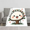 thumbnail image 2 of Cozy Flannel Blanket with Whimsical Mushroom Design Soft and Warm for Sofa Travel Bed and Chair - Perfect for Nature Lovers, 2 of 7