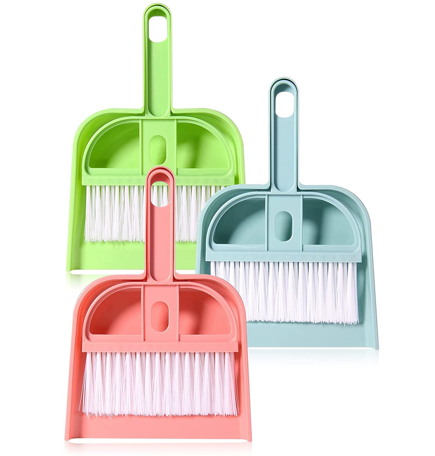 Limei 1 Pack Mini Hand Broom and Dustpan Set Small Dust Pans with Brush Set Cleaning Tool for Desk, Car and Animal Waste, Random Color