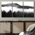thumbnail image 2 of PixonSign Canvas Print Wall Art Set Film Grain Mountain, Forest & Fog Nature Wilderness Photography Realism Rustic Landscape Dramatic Dark Black and White for Living Room, Bedroom, Office - 24"x36"x3, 2 of 5