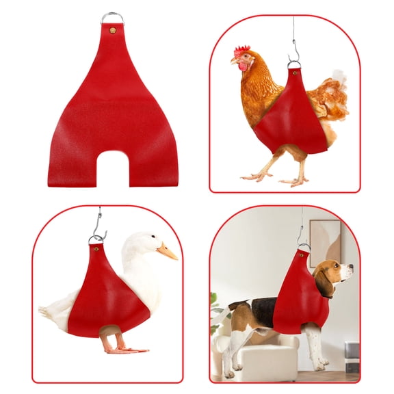 UPGRATOR Chicken Carrier with Portable Handle Red PU Material Comfortable Sling for Poultry Transport