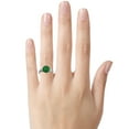 thumbnail image 3 of Star K� Three 3 Stone 8mm Round Simulated Emerald Trillion Engagement Promise Comfort fit Ring, 3 of 9