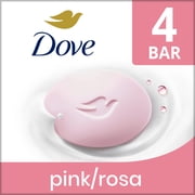 Dove Beauty Bar Soap For Soft, Smooth Skin, Pink Rosa, Cleans & Moisturizes, 3.75 oz 4 Bars