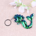 thumbnail image 2 of Shiny Sequins Mermaid Charm Keychain Key Rings Backpack Car Pendant (Blue), 2 of 8