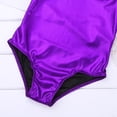 thumbnail image 6 of Vxuxlje Kids Girls Ballet Dance Gymnastics Leotard Shiny Metallic One Piece Open Back Jumpsuit Purple L, 6 of 7