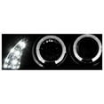 thumbnail image 3 of Spec-D Tuning Black LED Halo Projector Headlights + Mesh Bumper Hood Grille Compatible with 2000-2003 Nissan Sentra Left + Right Pair Headlamps Assembly, 3 of 7