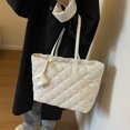 thumbnail image 4 of 7729 Versátil Chaqueta Acolchada Hilo Bordar Bolso Mano Gran Capacidad Hombro Bolso Mujer Portátil Para Desplazamientos (Blanco) Blanco, 4 of 9