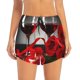 thumbnail image 2 of Balery Red Wine Rose Pantalones cortos deportivos para mujer con forro y dos bolsillos, elásticos, para entrenamiento, gimnasio, yoga-Medium, 2 of 7