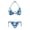 Blue Hibiscus, variant on Blue Fish Camouflage Pattern Bikini Swimsuit, Quick Drying Bathing Suit Soft Cool Bikini Set for Beach Summer