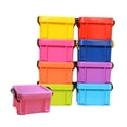 thumbnail image 4 of OUNONA 9-Piece Assorted Color Stackable Plastic Storage Boxes Clip Locks for Office, Car, and Home Organization, 4 of 8