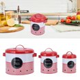 thumbnail image 3 of Canister Set, Red White Round Storage Containers Iron Material  For Kitchen For Home For Farmhouse, 3 of 8